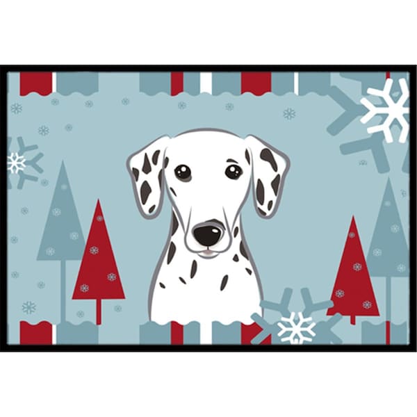 Carolines Treasures Winter Holiday Dalmatian Indoor and Outdoor Mat- 18 x 27 in. BB1706MAT - main